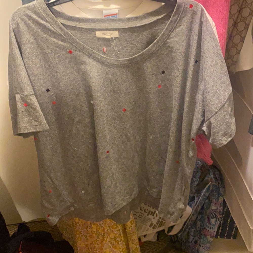Madewell Embroidered Confetti U-Neck Tee